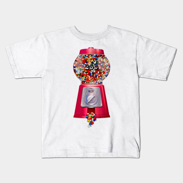 Retro Candy Gum Ball Machine Kids T-Shirt by 2HivelysArt